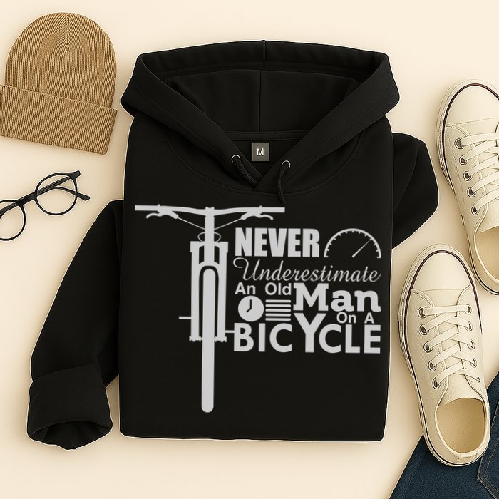 Funny Cyling Never Underestimate An Old Guy On A Bicycle Gift Hoodie