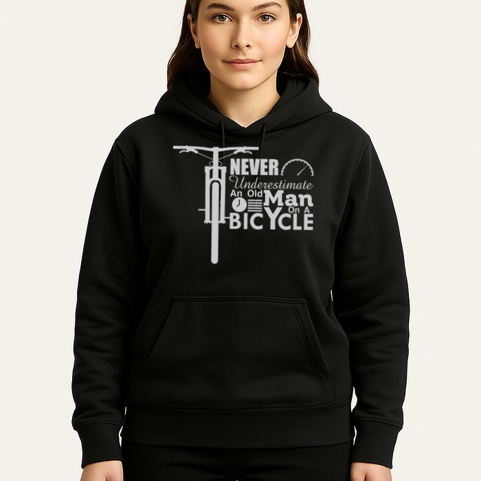 Funny Cyling Never Underestimate An Old Guy On A Bicycle Gift Hoodie
