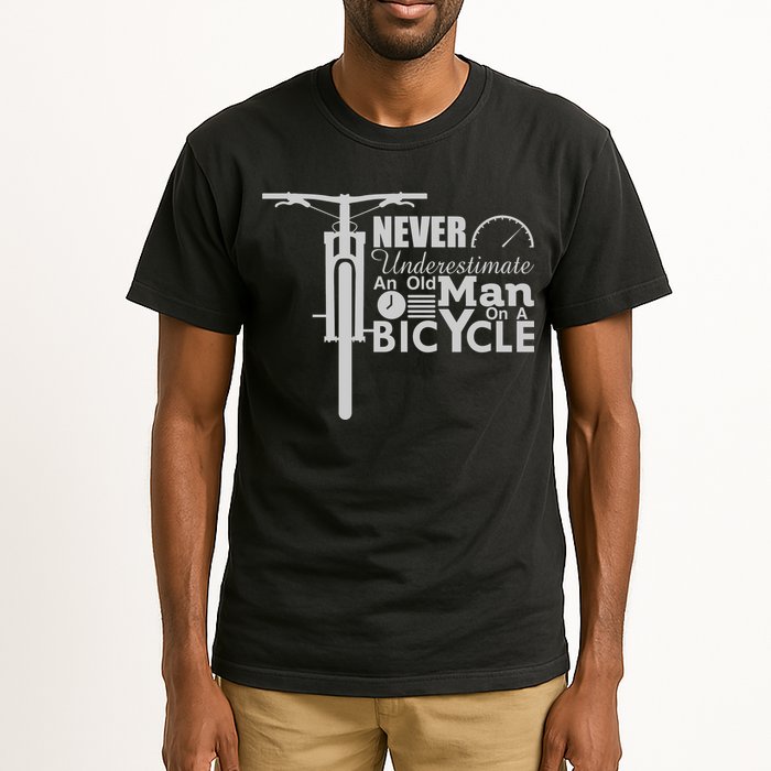 Funny Cyling Never Underestimate An Old Guy On A Bicycle Gift Tall T-Shirt