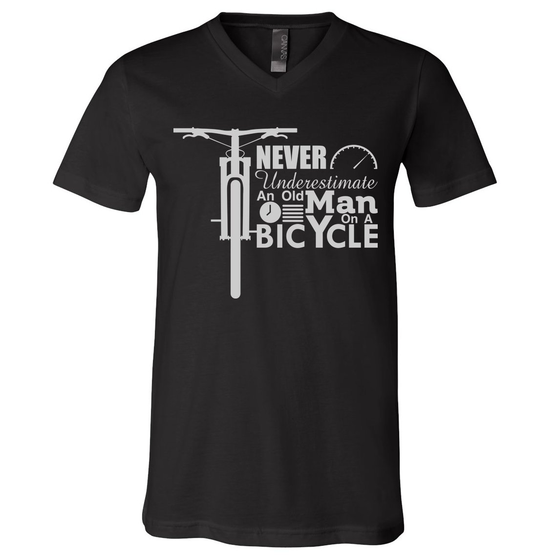 Funny Cyling Never Underestimate An Old Guy On A Bicycle Gift V-Neck T-Shirt