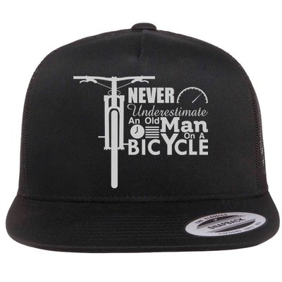 Funny Cyling Never Underestimate An Old Guy On A Bicycle Gift Flatbill Hat