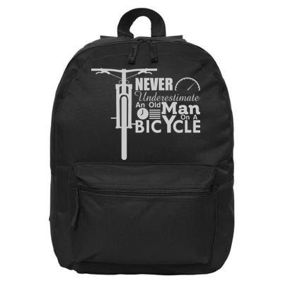 Funny Cyling Never Underestimate An Old Guy On A Bicycle Gift 16 in Basic Backpack