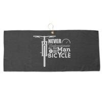 Funny Cyling Never Underestimate An Old Guy On A Bicycle Gift Large Microfiber Waffle Golf Towel