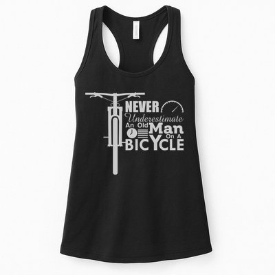 Funny Cyling Never Underestimate An Old Guy On A Bicycle Gift Womens Tank Top
