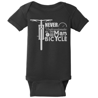 Funny Cyling Never Underestimate An Old Guy On A Bicycle Gift Baby Bodysuit