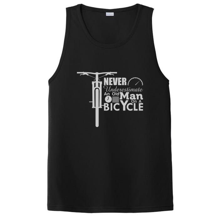 Funny Cyling Never Underestimate An Old Guy On A Bicycle Gift PosiCharge Competitor Tank