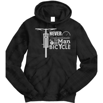 Funny Cyling Never Underestimate An Old Guy On A Bicycle Gift Tie Dye Hoodie