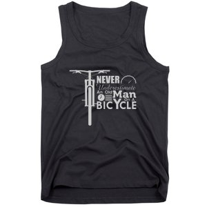 Funny Cyling Never Underestimate An Old Guy On A Bicycle Gift Tank Top