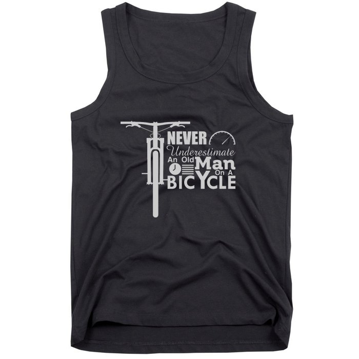 Funny Cyling Never Underestimate An Old Guy On A Bicycle Gift Tank Top