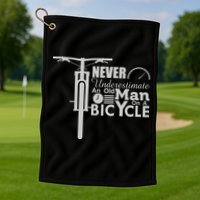 Funny Cyling Never Underestimate An Old Guy On A Bicycle Gift Golf Towel
