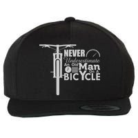 Funny Cyling Never Underestimate An Old Guy On A Bicycle Gift Wool Snapback Cap