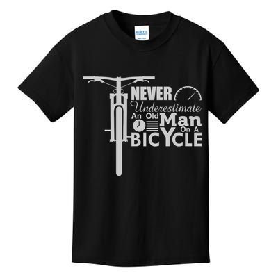 Funny Cyling Never Underestimate An Old Guy On A Bicycle Gift Kids T-Shirt