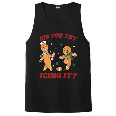 Funny Christmas Nurse Gingerbread Did You Try Icing It Cute Gift PosiCharge Competitor Tank