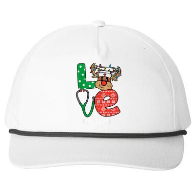 Funny Christmas Nurse Stethoscope Christmas Reindeer Nurse Snapback Five-Panel Rope Hat