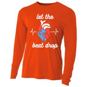 Funny Cardiac Nurse Let The Beat Drop Cardiologist Heart Great Gift Cooling Performance Long Sleeve Crew