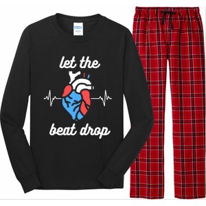 Funny Cardiac Nurse Let The Beat Drop Cardiologist Heart Great Gift Long Sleeve Pajama Set