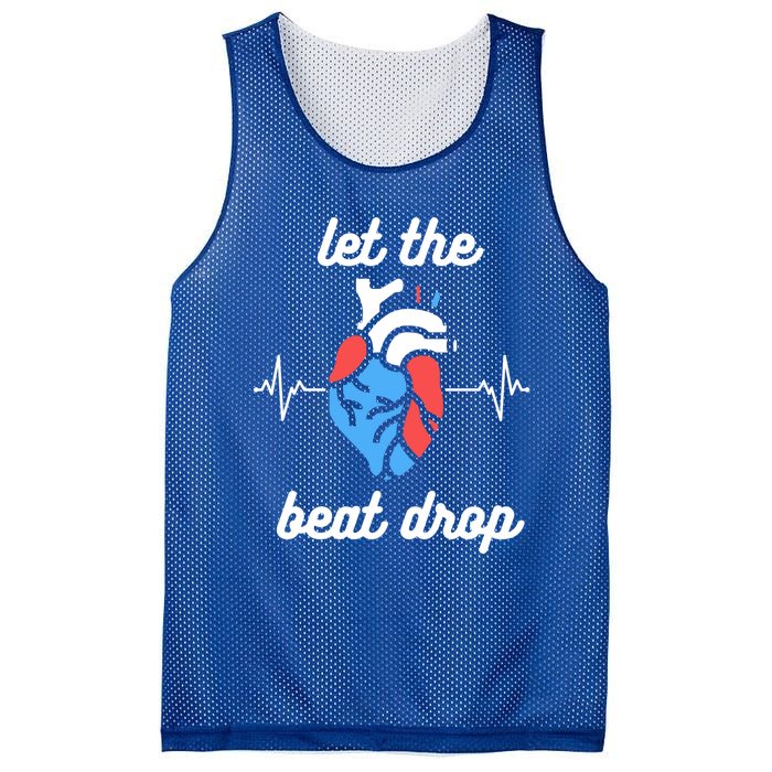 Funny Cardiac Nurse Let The Beat Drop Cardiologist Heart Great Gift Mesh Reversible Basketball Jersey Tank