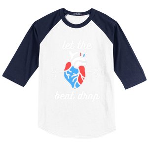 Funny Cardiac Nurse Let The Beat Drop Cardiologist Heart Great Gift Baseball Sleeve Shirt