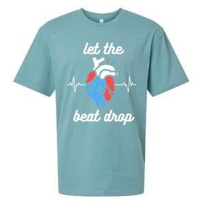 Funny Cardiac Nurse Let The Beat Drop Cardiologist Heart Great Gift Sueded Cloud Jersey T-Shirt