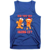 Funny Christmas Nurse Gingerbread Man Did You Try Icing It  Tank Top