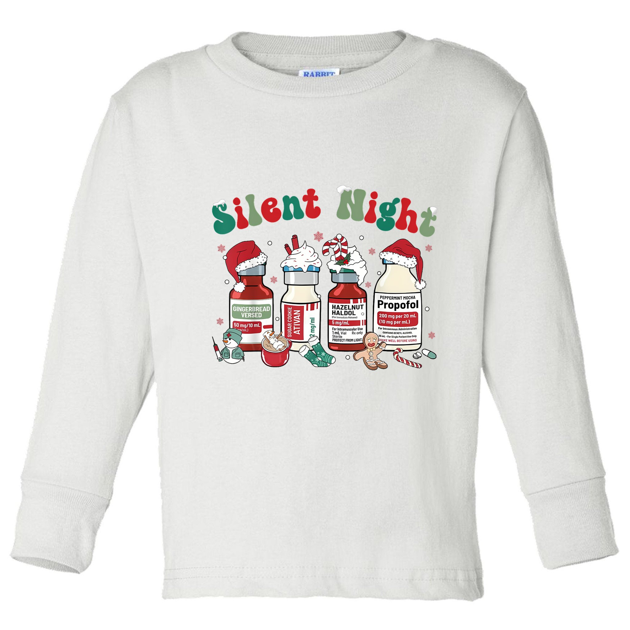 Funny Christmas Nurse Medical Christmas Icu Nicu Rn Er Nurse Toddler Long Sleeve Shirt