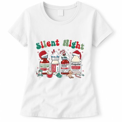 Funny Christmas Nurse Medical Christmas Icu Nicu Rn Er Nurse Womens T-Shirt