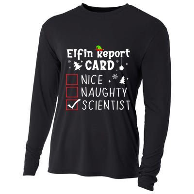 Funny Christmas Nice Naughty Xmas List Science Teachers Funny Gift Cooling Performance Long Sleeve Crew