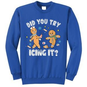 Funny Christmas Nurse Gingerbread Did You Try Icing It Funny Gift Sweatshirt