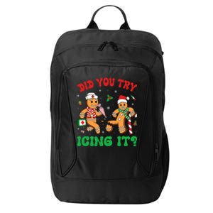 Funny Christmas Nurse Did You Try Icing It Gingerbread Man City Backpack