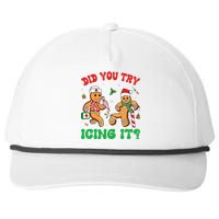 Funny Christmas Nurse Did You Try Icing It Gingerbread Man Snapback Five-Panel Rope Hat