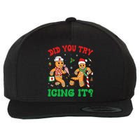 Funny Christmas Nurse Did You Try Icing It Gingerbread Man Wool Snapback Cap