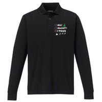 Funny Christmas Nice Naughty I Tried Xmas Performance Long Sleeve Polo