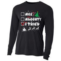 Funny Christmas Nice Naughty I Tried Xmas Cooling Performance Long Sleeve Crew