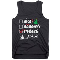 Funny Christmas Nice Naughty I Tried Xmas Tank Top