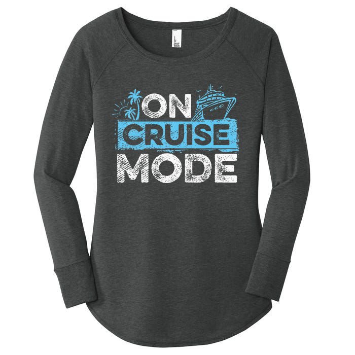 Family Cruising On Cruise Mode Cruise Vacation Women's Perfect Tri Tunic Long Sleeve Shirt