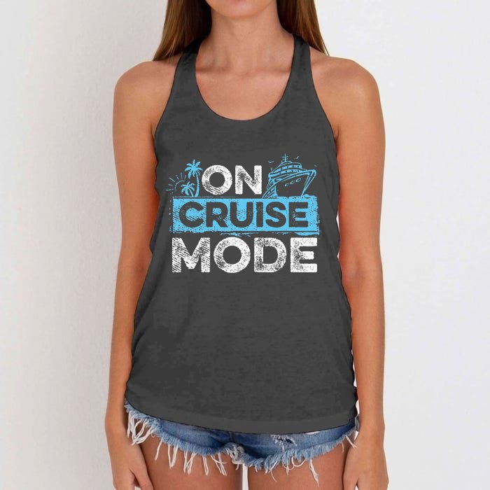 Family Cruising On Cruise Mode Cruise Vacation Women's Knotted Racerback Tank