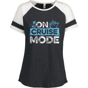 Family Cruising On Cruise Mode Cruise Vacation Enza Ladies Jersey Colorblock Tee