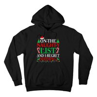 Funny Christmas On The List Of Naughty And I Regret Nothing Gift Hoodie