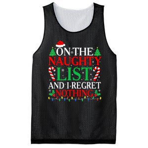 Funny Christmas On The List Of Naughty And I Regret Nothing Gift Mesh Reversible Basketball Jersey Tank