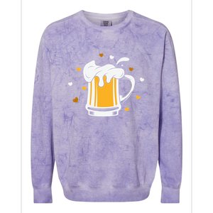 Full Cup Of Beer And Foam Drinking Love Valentine Gift For Valentine Day Colorblast Crewneck Sweatshirt