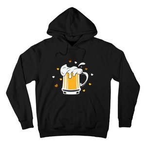 Full Cup Of Beer And Foam Drinking Love Valentine Gift For Valentine Day Hoodie