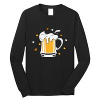 Full Cup Of Beer And Foam Drinking Love Valentine Gift For Valentine Day Long Sleeve Shirt