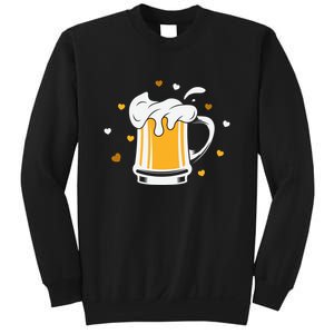 Full Cup Of Beer And Foam Drinking Love Valentine Gift For Valentine Day Sweatshirt