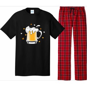 Full Cup Of Beer And Foam Drinking Love Valentine Gift For Valentine Day Pajama Set