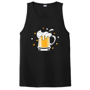 Full Cup Of Beer And Foam Drinking Love Valentine Gift For Valentine Day PosiCharge Competitor Tank