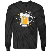 Full Cup Of Beer And Foam Drinking Love Valentine Gift For Valentine Day Tie-Dye Long Sleeve Shirt