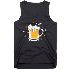 Full Cup Of Beer And Foam Drinking Love Valentine Gift For Valentine Day Tank Top