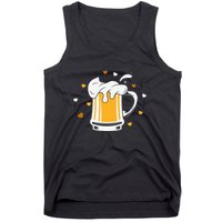 Full Cup Of Beer And Foam Drinking Love Valentine Gift For Valentine Day Tank Top