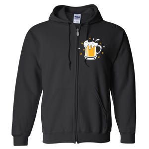 Full Cup Of Beer And Foam Drinking Love Valentine Gift For Valentine Day Full Zip Hoodie