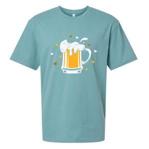 Full Cup Of Beer And Foam Drinking Love Valentine Gift For Valentine Day Sueded Cloud Jersey T-Shirt